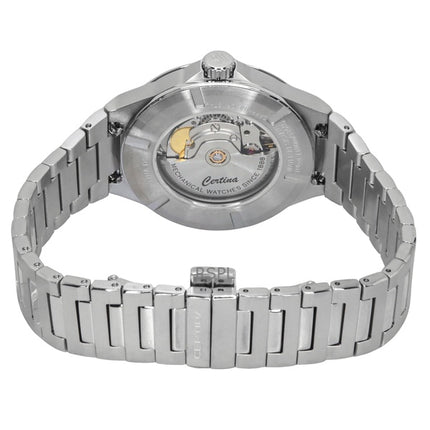 Certina DS-8 Powermatic 80 in acciaio inossidabile con quadrante blu chiaro, automatico, C043.407.11.351.00, orologio unisex 100M