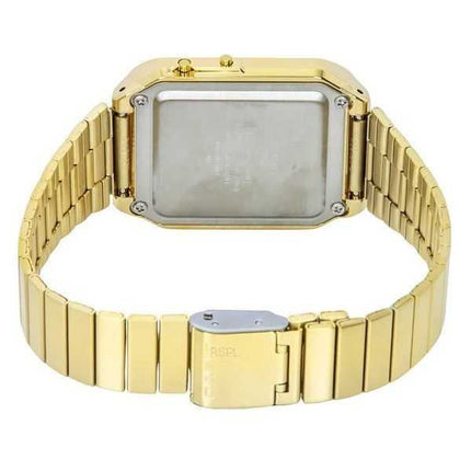 Orologio da uomo Casio vintage con calcolatrice digitale tono oro al quarzo in acciaio inossidabile CA-500WEG-1A