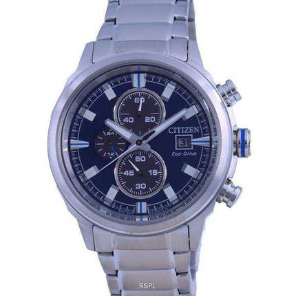 Orologio da uomo Citizen Brycen cronografo quadrante blu acciaio inossidabile Eco-Drive CA0731-82L 100M