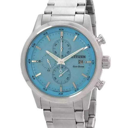 Orologio da uomo Citizen Cronografo in acciaio inossidabile con quadrante blu Eco-Drive CA0748-80L 100M
