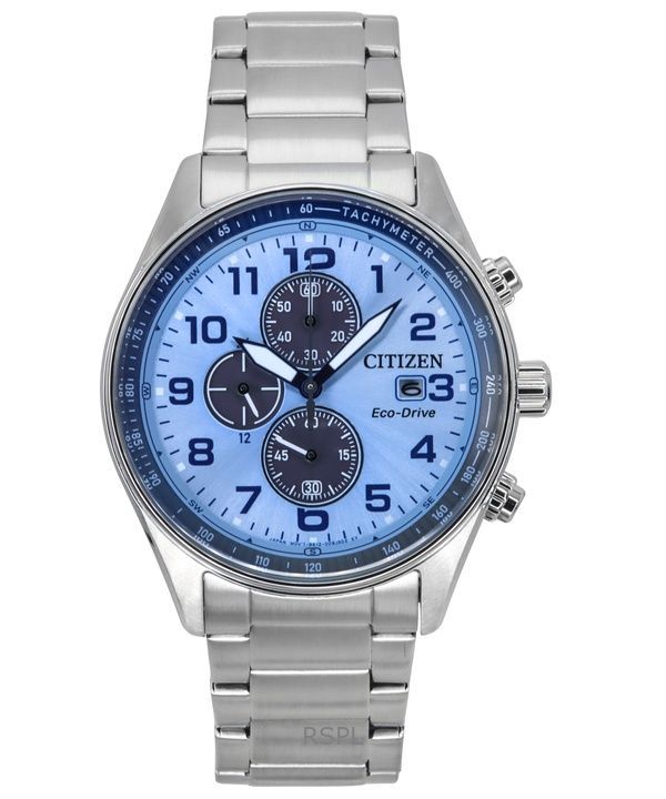 Orologio da uomo Citizen Eco-Drive Chronograph Limited Edition in acciaio inossidabile con quadrante blu CA0770-72M 100M