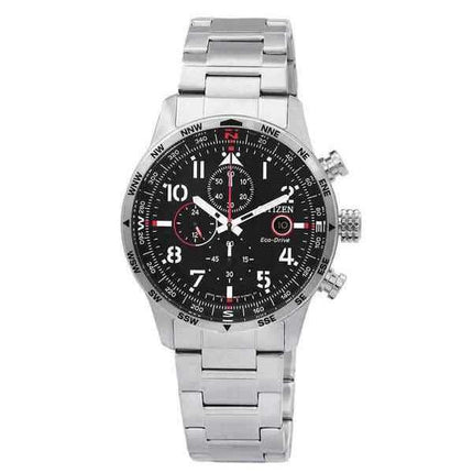 Orologio da uomo Citizen Eco-Drive cronografo in acciaio inossidabile quadrante nero CA0790-83E 100M