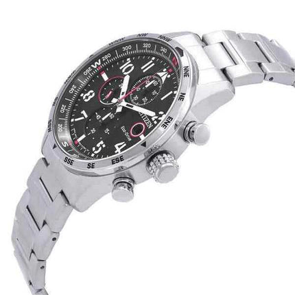 Orologio da uomo Citizen Eco-Drive cronografo in acciaio inossidabile quadrante nero CA0790-83E 100M