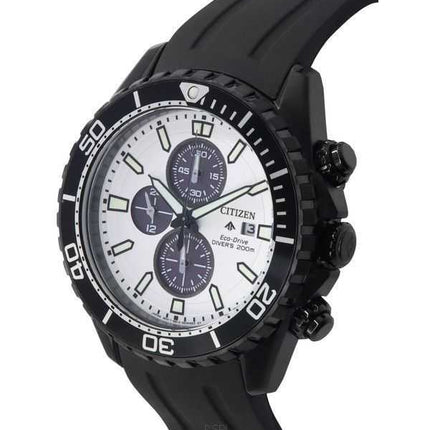 Orologio da uomo Citizen Promaster Marine Eco-Drive cronografo quadrante bianco subacqueo CA0825-05A 200M