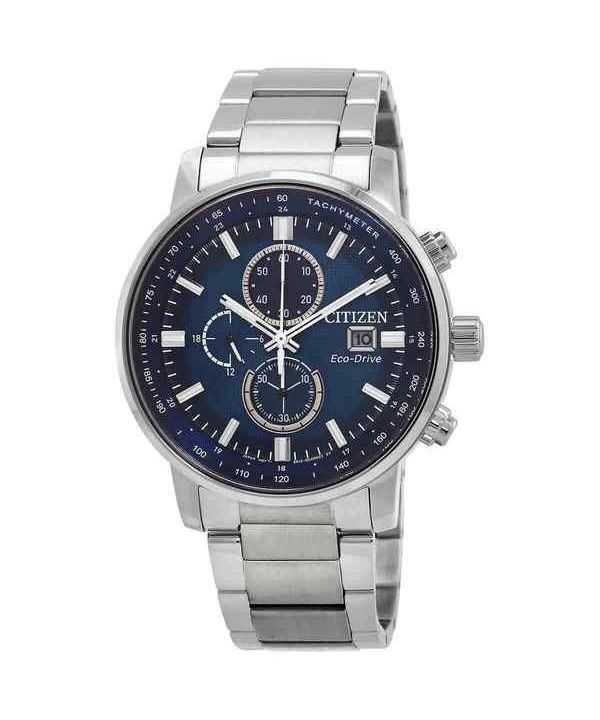 Orologio da uomo Citizen Eco-Drive cronografo in acciaio inossidabile quadrante blu CA0840-87L 100M