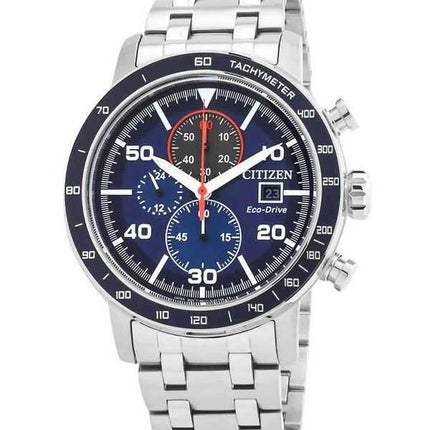 Orologio da uomo Citizen Brycen cronografo in acciaio inossidabile quadrante blu Eco-Drive CA0850-59L 100M