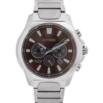 Orologio da uomo Citizen Cronografo quadrante marrone titanio Eco-Drive CA4320-51W 100M