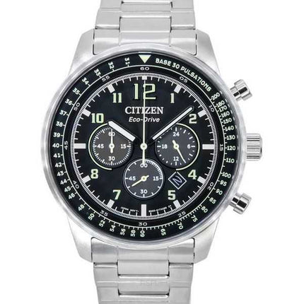 Orologio da uomo Citizen Eco-Drive cronografo in acciaio inossidabile quadrante nero CA4500-83E 100M