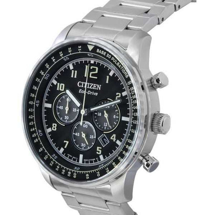 Orologio da uomo Citizen Eco-Drive cronografo in acciaio inossidabile quadrante nero CA4500-83E 100M