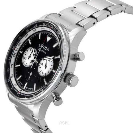 Orologio da uomo Citizen Eco-Drive Chronograph in acciaio inossidabile con quadrante nero CA4500-91E 100M