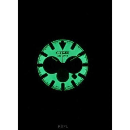 Orologio da uomo Citizen Eco-Drive Chronograph con cinturino in pelle e quadrante verde completamente luminoso CA4505-21X 100M