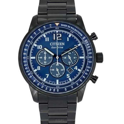 Orologio da uomo Citizen Eco-Drive Chronograph Black Ion in acciaio inossidabile con quadrante blu CA4505-80L 100M