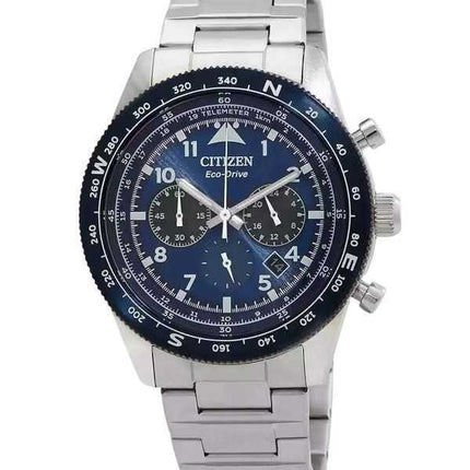 Orologio da uomo Citizen Eco-Drive Chronograph in acciaio inossidabile con quadrante blu CA4554-84L 100M