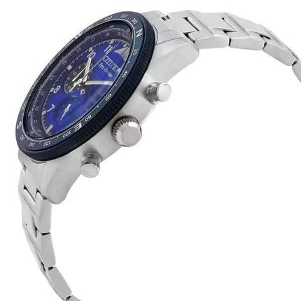 Orologio da uomo Citizen Eco-Drive Chronograph in acciaio inossidabile con quadrante blu CA4554-84L 100M