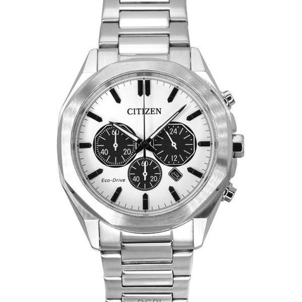 Orologio da uomo Citizen Eco-Drive Chronograph in acciaio inossidabile con quadrante bianco CA4590-81A 100M