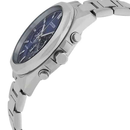 Orologio da uomo Citizen Eco-Drive Chronograph in acciaio inossidabile con quadrante blu CA4590-81L 100M