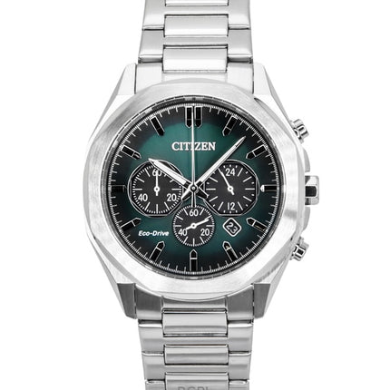 Orologio da uomo Citizen Eco-Drive Cronografo in acciaio inossidabile con quadrante verde CA4590-81X 100M