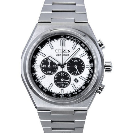 Orologio da uomo Citizen Zenshin Chronograph Super Titanium Silver Dial Eco-Drive CA4610-85A 100M