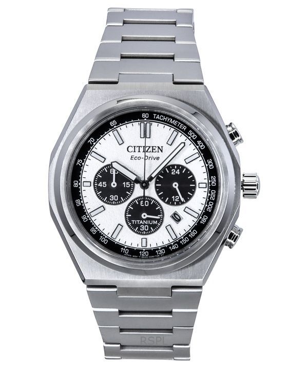 Orologio da uomo Citizen Zenshin Chronograph Super Titanium Silver Dial Eco-Drive CA4610-85A 100M
