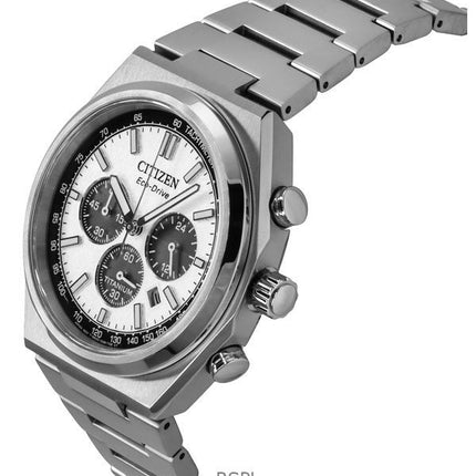 Orologio da uomo Citizen Zenshin Chronograph Super Titanium Silver Dial Eco-Drive CA4610-85A 100M