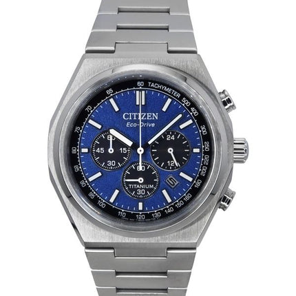 Orologio da uomo Citizen Zenshin Chronograph Super Titanium quadrante blu Eco-Drive CA4610-85L 100M