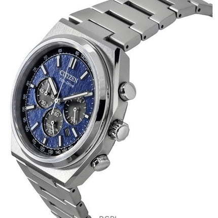 Orologio da uomo Citizen Zenshin Chronograph Super Titanium quadrante blu Eco-Drive CA4610-85L 100M