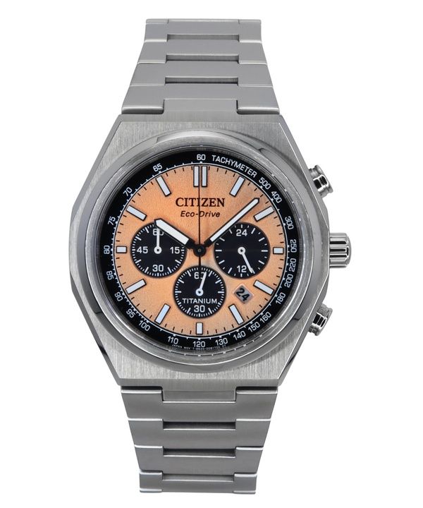 Orologio da uomo Citizen Zenshin Chronograph Super Titanium Salmon Dial Eco-Drive CA4610-85Z 100M