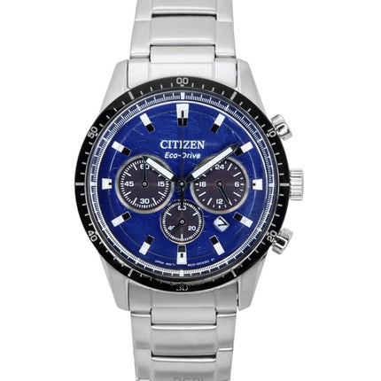 Orologio da uomo Citizen Eco-Drive Cronografo in acciaio inossidabile con quadrante blu CA4624-56L 100M