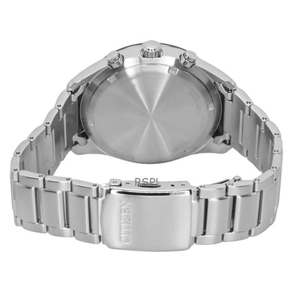 Orologio da uomo Citizen Eco-Drive Cronografo in acciaio inossidabile con quadrante nero CA4674-58E 100M