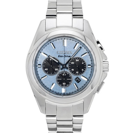 Orologio da uomo Citizen Sport Luxury Chronograph in acciaio inossidabile con quadrante blu chiaro Eco-Drive CA4680-55L 100M
