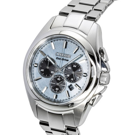 Orologio da uomo Citizen Sport Luxury Chronograph in acciaio inossidabile con quadrante blu chiaro Eco-Drive CA4680-55L 100M