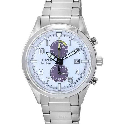 Orologio da uomo Citizen Classic Eco-Drive cronografo acciaio inossidabile quadrante bianco CA7028-81A 100M