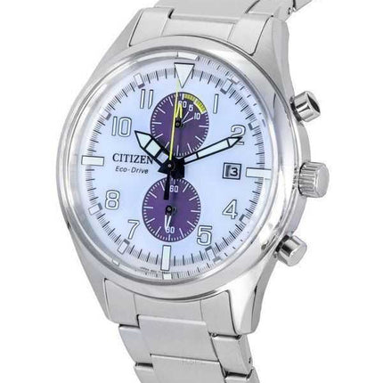 Orologio da uomo Citizen Classic Eco-Drive cronografo acciaio inossidabile quadrante bianco CA7028-81A 100M