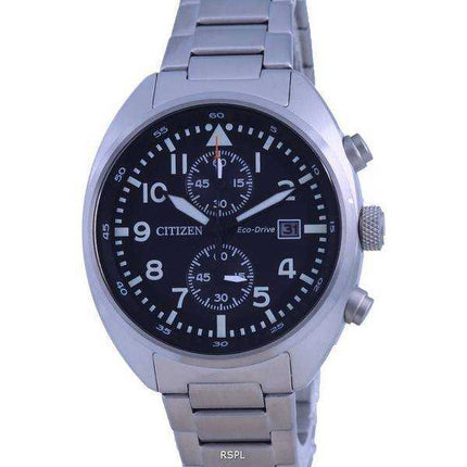 Orologio da uomo Citizen Cronografo quadrante nero in acciaio inossidabile Eco-Drive CA7040-85E 100M