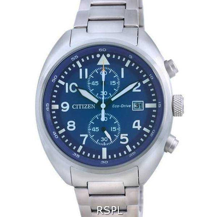 Orologio da uomo Citizen Cronografo quadrante blu in acciaio inossidabile Eco-Drive CA7040-85L 100M