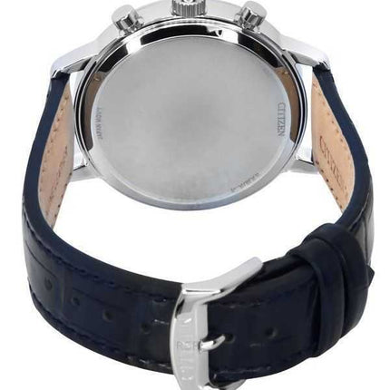 Orologio da uomo Citizen Eco-Drive Cronografo con cinturino in pelle quadrante bianco CA7069-16A