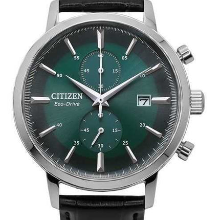 Orologio da uomo Citizen Eco-Drive Chronograph con cinturino in pelle e quadrante verde CA7069-24X