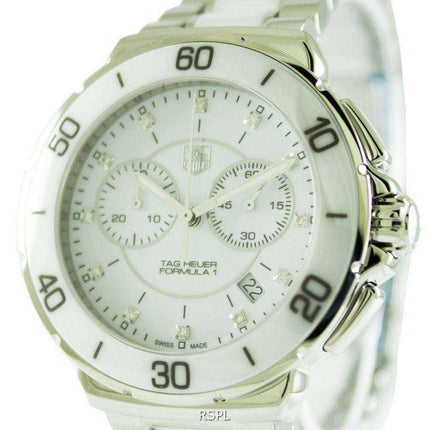 Orologio da taschino Tag Heuer Formula One in Chronograph Diamond con quadrante bianco CAH1211.BA0863