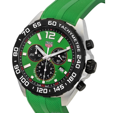 Tag Heuer Formula 1 Cronografo Cinturino in gomma Quadrante verde Quarzo Diver's CAZ101AP.FT8056 Orologio da uomo 200M