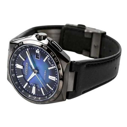 Orologio da uomo Citizen Attesa Atomic cronometraggio super titanio quadrante blu Eco-Drive CB0215-18L 100M