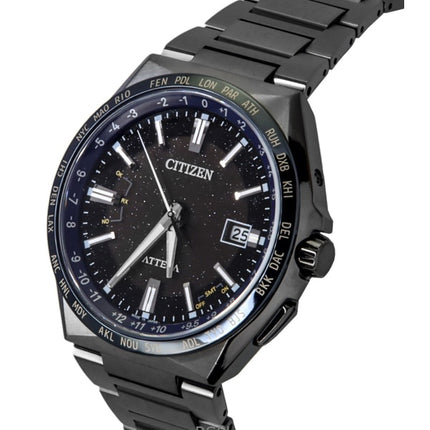 Orologio da uomo Citizen Attesa Perpetual Calendar Super Titanium con quadrante nero Eco-Drive CB0217-71E 100M