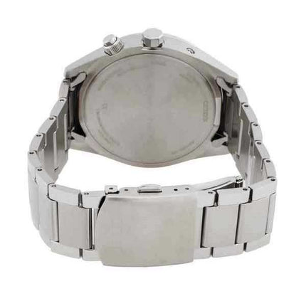 Orologio da uomo Citizen Eco-Drive Perpetual Radio-Controlled GMT in acciaio inossidabile con quadrante bianco CB0270-87A 100M