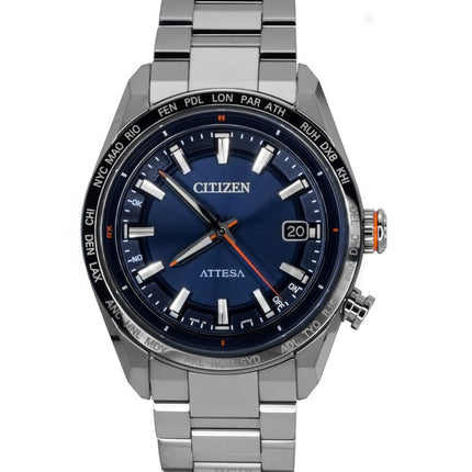 Orologio da uomo Citizen Attesa ACT Line Super Titanium quadrante blu Eco-Drive CB0287-68L 100M