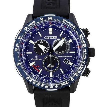 Orologio da uomo Citizen Promaster Sky AT Radiocontrollato Cronografo Quadrante Blu Eco-Drive CB5006-02L 200M