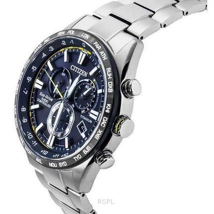 Orologio da uomo Citizen Radiocontrollato Cronografo Super Titanium Quadrante Nero Eco-Drive CB5947-80E 100M