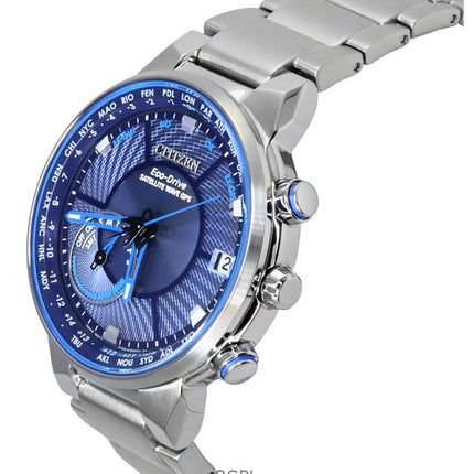 Orologio da uomo Citizen Eco-Drive Perpetual Satellite GPS in acciaio inossidabile con quadrante blu CC3030-53L 100M