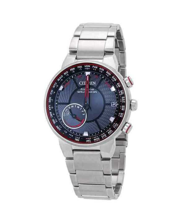 Orologio da uomo Citizen Eco-Drive Perpetual World Time Satellite Wave quadrante nero CC3031-51E 100M