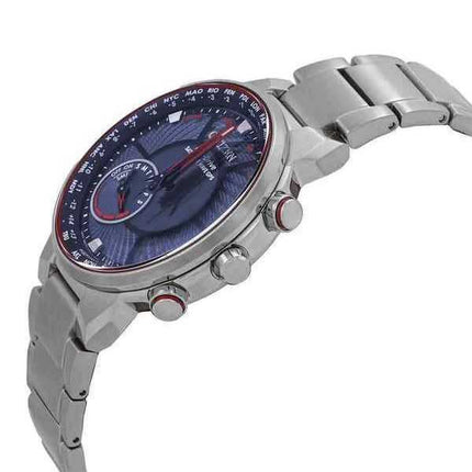 Orologio da uomo Citizen Eco-Drive Perpetual World Time Satellite Wave quadrante nero CC3031-51E 100M