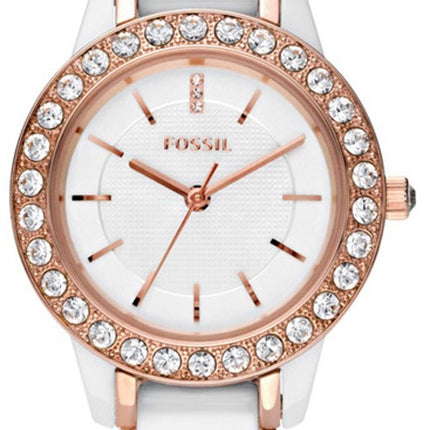 Orologio da donna Fossil Jesse cristallizzato bianco in oro rosa con tono CE1041