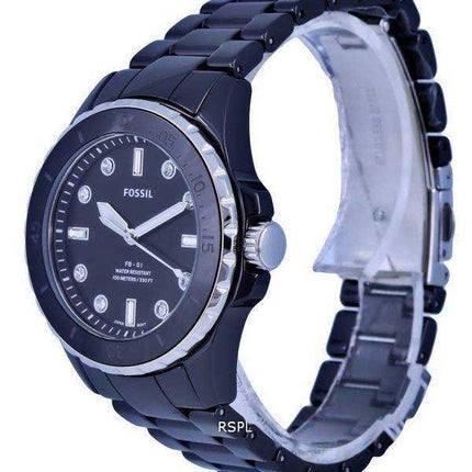 Orologio da donna Fossil FB-01 analogico in ceramica quadrante nero al quarzo CE1108 100M